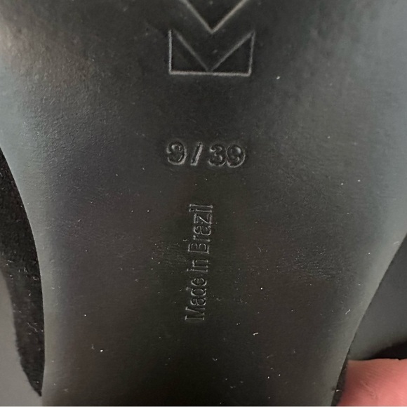 Women’s Mercedes Castillo Abia Mid Mules US 9 EU 39 Black Suede White Heel Shoes - Picture 7 of 7